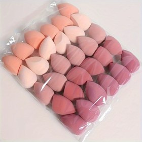Resim 2 Adet Renkli Makyaj Güzellik Blenderları - Alkol İçermez, Kokusuz, Islak/Kuru Kullanım için Tüm Açık Bej Tipleri, Pastel Pembe & Şeftali Rengi, Kusursuz Fondöten ve BB Krem Uygulaması için Yüksek Kaliteli Köpük, Taşınabilir Blender, Toz Fırçası, Pürüzsüz Doku, Her Cilde Uygun 