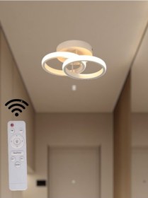 Resim Beyaz İkili Yuvarlak 3 Renk Kumandalı Beyaz&sarı&günış. Ledavize Beyaz 