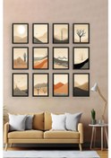 Resim Artavessa 12 Parça Siyah Çerçeve Görünümlü Mdf Tablo Seti - 12ARTAVESSA28 