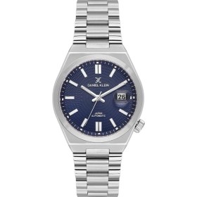 Resim Daniel Klein DKE.1.14044.3 Lacivert Gümüş Japan Automatic Kelebek Kilit Çelik Kordonlu Takvimli Otomatik Erkek Kol Saati 