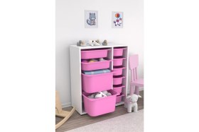 Resim Pratico Çok Amaçlı Oyuncak Dolabı Pembe 2D2K6U 
