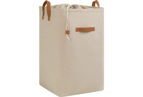 Resim Storemax Karaworksell Ocean Home Textile Ağzı Büzgülü Bej Renk Çamaşır Sepeti 36 x 36 x 57 cm 