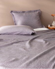 Resim Madame Coco Esther Çift Kişilik %100 Pamuk Yatak Örtüsü - Açık Mürdüm Çok Renkli 