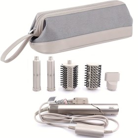 Resim Dyson Airwrap/Shark Flexstyle Complete Styler ve Ekleri için Dyson/Shark Saç Kurutma Makinesi için Seyahat Çantası Braid Paraben Free Unisex Yetişkin Seyahat Çantası, Hafif Gri, Baskısız 