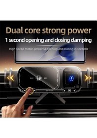 Resim Wx042 Kablosuz Araç Şarj Aleti Telefon Tutucu 15w Hızlı Şarj 90 Ayarlanabilir Dokunmatik Kontrol 