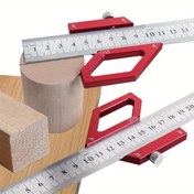 Resim Alüminyum Alaşımlı Ahşap İşleme Çok Fonksiyonlu Cetvel - 45/60/90 Derece Açı Çizici, Merkez Bulucu & Kesin Ölçüm ve Düzenleme için Çizgi İşaretleme Ölçeği 