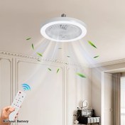 Resim LED Akıllı Fan Işığı, Ayarlanabilir Rüzgar Gücü & Sonsuzlukta Karartılabilir, Görünmez Kanatsız, E27/E26 Gömme Montajlı Uzaktan Kumandalı, Modern Basit İnce Tavan Vantilatörü Işıkları Oturma Odası, Yatak Odası, Yemek Odası, Depolama Odası vb. için 