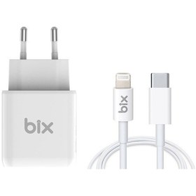 Resim Bix Bx-Cl20Ta 20W Pd Hızlı Şarj Adaptörü + 3A Usb-C'Den Lightning (518624481) 