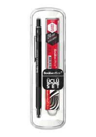 Resim Scrikss Graph-x 2b 0.5 Mat Siyah Mekanik Kurşun Kalem Üçlü Seti 
