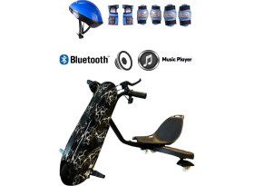 Resim Citymate Drift Car Bluetooth Hoparlörlü Graffiti Desenli Drift Scooter Kask-Dizlik Seti Hediyeli 