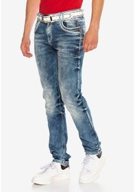 Resim Cd314 Erkek Relaxed Fit Kesim Kot Pantolon Blue 