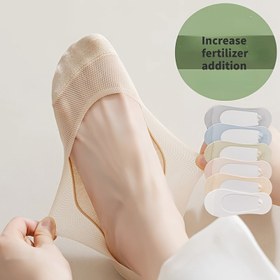 Resim Kadınlar için Büyük Beden Tekne Çorapları Boyut 39-44 - Nefes Alabilir, Koku Geçirmez Kaymaz Görünmez İnce Yazlık Ayak Çorapları Gübre Ekleme & Ayakkabı Konforu için, Kaymaz Malzeme 