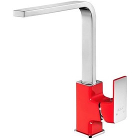 Resim Eca Tiera Bi-Color Eviye Mutfak Bataryası Krom Kırmızı 103318065 