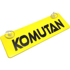 Resim Komutan Yazılı Sarı Dekor Plaka Vantuzlu Cam Süsü 