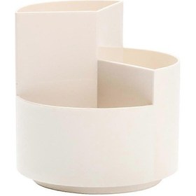 Resim Ganzhoushop Kawaii Kalemlik Kırtasiye Düzenleyici Ofis Kullanımı Bej 12x12x12cm 360 Derece Dönebilen 1 Paketbej 