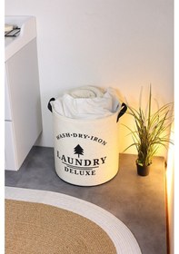 Resim Laundry Baskılı Fileli Havlu Kıyafet Kirli Çamaşır Sepeti 37 X 40 Çok Renkli 