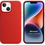 Resim Apple Iphone 14 Kılıf Liquid Lansman Silikon Kırmızı Microsonic