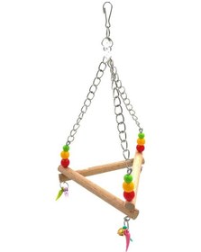 Resim Ans Boncuklu Üçgen Salıncak Kuş Oyuncağı 23cm 