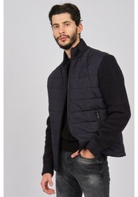 Resim By Serco Erkek Kolları Örme Mont 0622641 Lacivert-Lacivert 