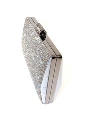 Resim Keeba Taşlı Clutch Abiye Çanta Gümüş 