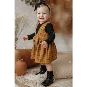 Resim Parla Kids Kız Bebek Hardal Anna Jile Bandana Takım 