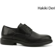 Resim Erkek Siyah Bağcıklı Hakiki Deri Klasik Oxford Ayakkabı 