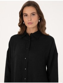 Resim Pierre Cardin Kadın Siyah Gömlek Desenli 50301078-vr046 Siyah 
