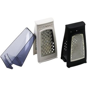 Resim Qlux L-00667 İdea Dikey Hazneli Şeffaf Mika Kristal Çift Taraflı Rende Taban: 9x10.5cm Y: 21cm Plastik Gövde 4741 