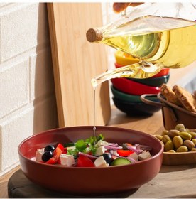 Resim Porsima 17558 Mantar Kapaklı Borosilikat 2li Cam Yağlık Sirkelik 600 ml 