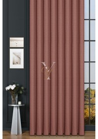 Resim Keten Fon Perde V-4023 Nar Çiçeği Çok Renkli 