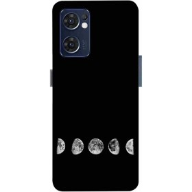 Resim Zipax Oppo Reno 7 Kılıf Baskılı Ay Şekilleri Desenli Zipax A++ Silikon - 2069 