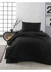 Resim Üntaş Düz Siyah Tek Kişilik Nevresim Seti 