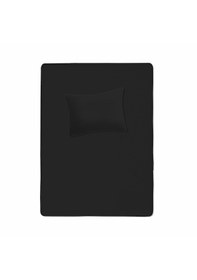 Resim %100 Pamuklu Bebek Lastikli Çarşaf 60x120+20 Bebek Yastık Kılıfı 35x45 Siyah 