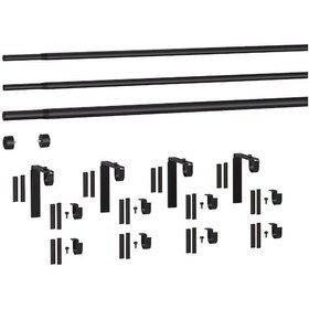 Resim Perde Çubuğu Seti, Siyah, 210-385 Cm Siyah 