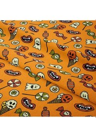 Resim Turuncu Zemin Üzerinde Hayaletler Kumaş 