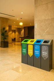 Resim Efesteel Dörtlü Geri Dönüşüm Kutusu Antrasit 