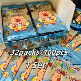 Resim Halloween, Noel, 160 Kart/32 Paket Kapibara Kartları, Rastgele Stiller ve Ambalajlar, Her Pakette 5 Kart, Toplamda 32 Paket, Tam Kutu Mutlu Koleksiyon Sürümü, Kart Toplayıcıları İçin Uygun, Karikatür Kapibara Hayranları İçin Çok Uygun, Zarif Tatil Parti Hediyeleri. 