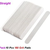 Resim 10 Adet Yarım Ay Çıkarılabilir Zımpara Tırnak Törpüsü Çelik Saplı 80/100/180/240 Metal Yedek Dosyalar Pedleri Tek Kullanımlık Manikür Kahverengi 