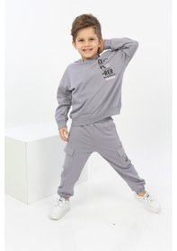 Resim Toontoy Kids Toontoy Erkek Çocuk Explorer Baskılı Eşofman Takım Gri 
