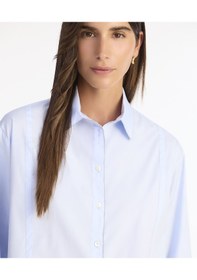 Resim Yargıcı Geniş Gömlek Yaka Uzun Kol Gömlek 25kkgm6026p 010 Mavi 