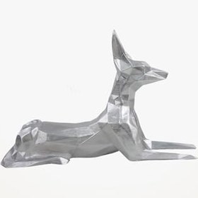 Resim Dekoratif Köpek Biblo Heykel El Yapımı Doberman Hediyelik Süs Eşyası Gümüş Renk 12 X 22 cm, visdekodoberman1 