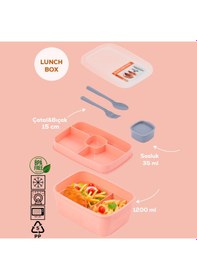 Resim Porsima 3199 Sosluklu 2 Katlı Beslenme Çantası Lunch Box Somon 