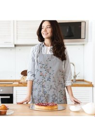 Resim Mini Colorful Flowers Mutfak Önlüğü Keten Kumaş, Uluslararası Yıkama Ve Solmama Sertifikası Çok Renkli 