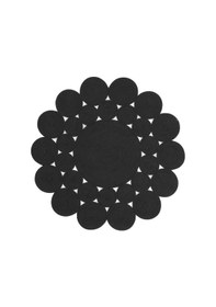 Resim Cool Halı Luke 508 Siyah Yuvarlak Halı Bohem Örgü Hasır Kilim Dekoratif Mutfak Balkon Banyo Halısı 