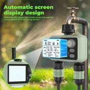 Resim 1pc Eshico Programlanabilir Çift Çıkışlı Sulama Kontrol Cihazı, Pirinç Yağmurlama Sensörü, 6 Sulama Programı, Otomatik Ekran Görüntüsü, Plastik, Pille Çalışır (Piller Dahil Değil), 3/4" Standart İplik 