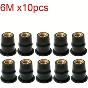 Resim Cloudstore 10 Adet M6 Motosiklet Lastik Somun Rüzgarlık Perçin Civata Honda Suzuki Yamaha Kawasaki 
