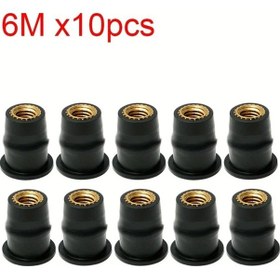 Resim Cloudstore 10 Adet M6 Motosiklet Lastik Somun Rüzgarlık Perçin Civata Honda Suzuki Yamaha Kawasaki 