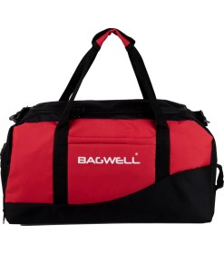 Resim Bagwell Ayakkabı Bölmeli Büyük Boy Spor Seyahat ve Fitness Çantası Koyu Kırmızı Tekstil Malzeme 