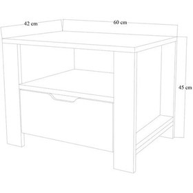 Resim Duru Komodin Çekmeceli - Mat Beyaz Beyaz 