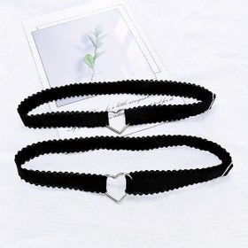 Resim 2 Adet Ayarlanabilir Yüksek Esneklikli Kalp Süslemeli Bacak Bandı - Siyah Dantel Esnek Fitness Bacak Kelepçesi, Kadınlar için Şık Spor ve Günlük Aksesuar, Minimalist Tarz, Nefes Alabilen Kumaş, Moda Bacak Aksesuarı 